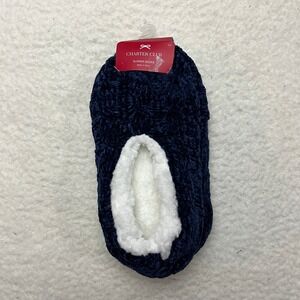 Charter Club Slipper Socks Women S/M Blue Medieval Ped Sock Faux Fur Lined New